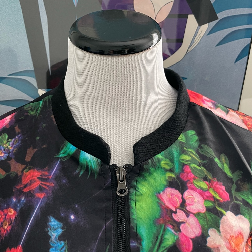 Floral Satin Finish Bomber Jacket - Picture 3 of 14